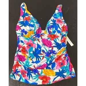 Bleu Rod Beattie Women's Multicolor Over The Shoulder Plunge Tankini Swim Top 8